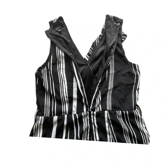 Spense Sleeveless Black and White Jumpsuit with Tied Waist Women’s 8 - Picture 6 of 12